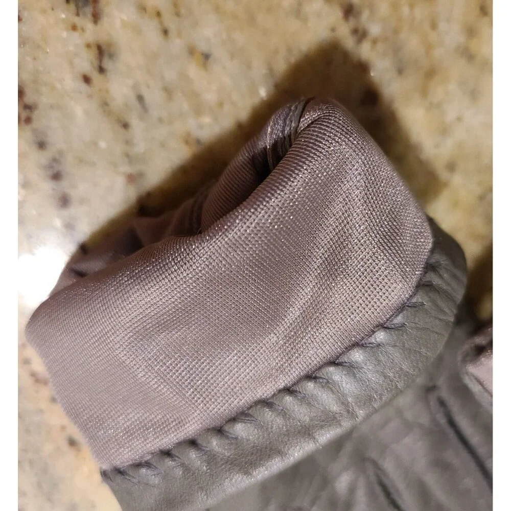 Vintage Size S 6.5 Gray Leather Lined 8